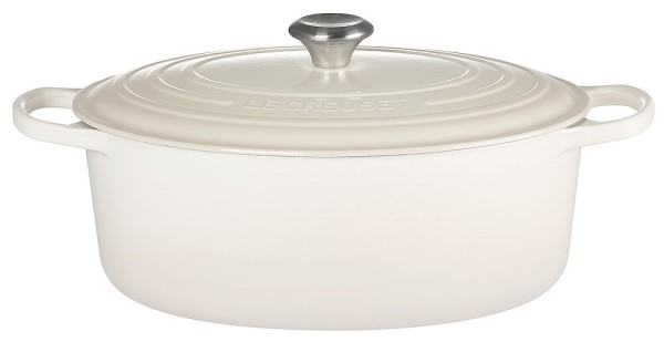 Le Creuset Bräter Signature Oval Gusseisen Meringue 33cm
