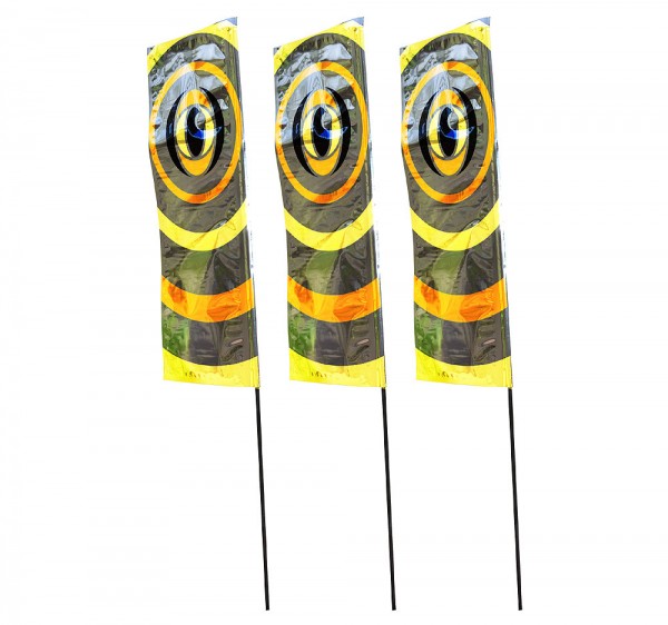 Velda Bird Blocker Flags Reflektierende Fahnen mit Erdspieß 3 Stück Reihersch…