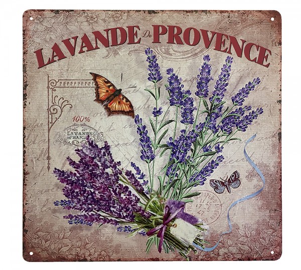 Blechschild Lavande de Provence Dekoschild Lavendel Nostalgie 30x30cm