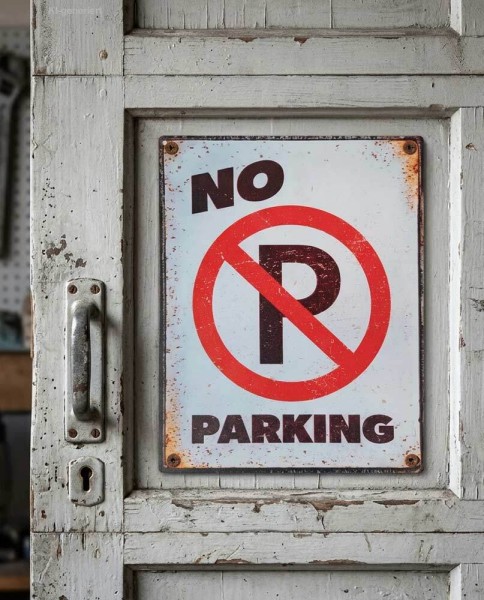 Blechschild No Parking Retro Vintage Dekoschild Parken Verboten 20x25cm