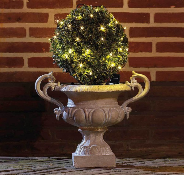 Solar Lichterkette Schwarz LED warmweiß 8 Modi Außenbereich Gartenbeleuchtung