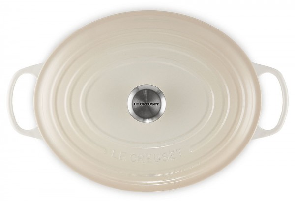 Le Creuset Bräter Signature Oval Gusseisen Meringue 33cm
