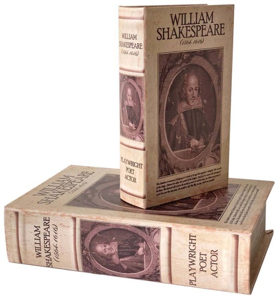 Hohles Buch Geheimfach WILLIAM SHAKESPEARE Buchversteck Buchsafe Antik-Stil