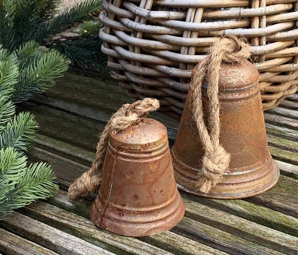 Glocken-Set Zink Rostig Weihnachtsglocke 2 Stück Weihnachtsdeko Glocken-Set Zink Rostig Weihnachtsglocke 2 Stück Weihnachtsdeko