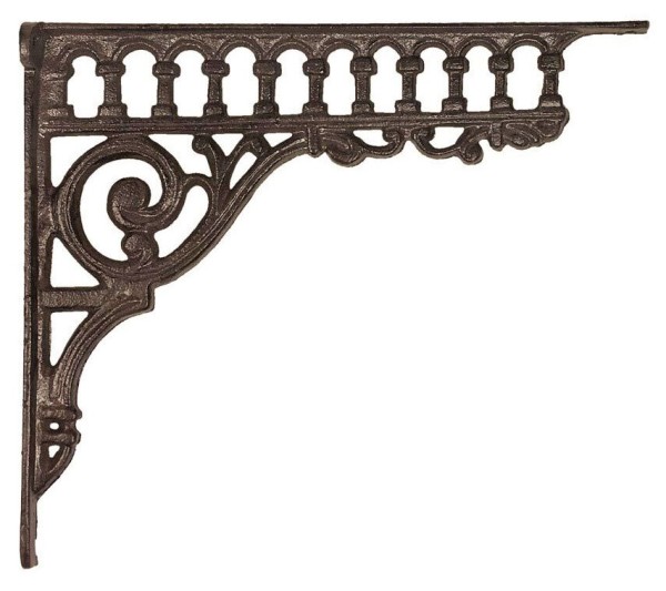 Regalträger Gründerzeit-Stil Regalhalter Regalwinkel Gusseisen Braun 23x27cm