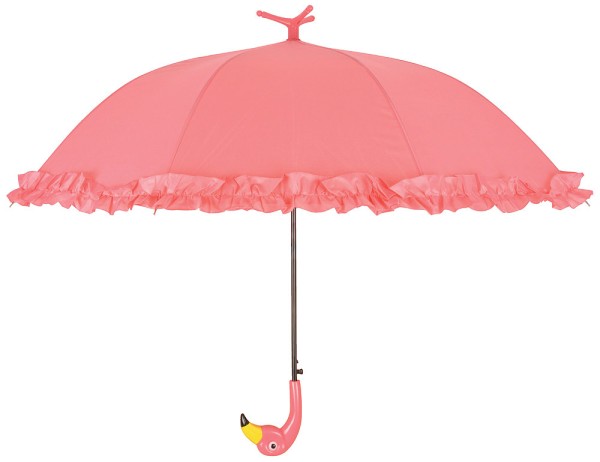 Regenschirm Stockschirm Flamingo Pink mit Rüschen