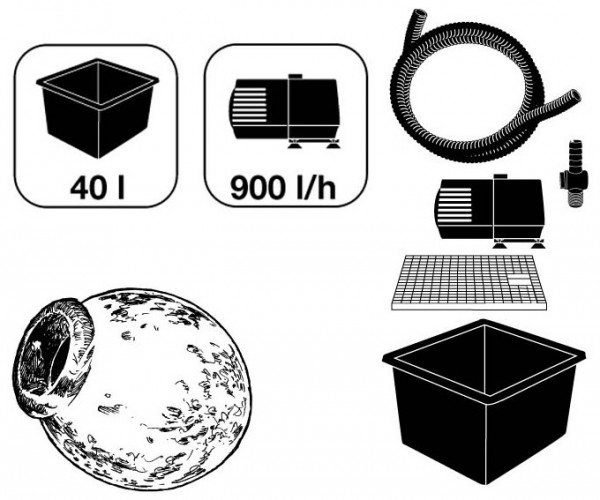 Ubbink AcquaArte Orange Amphore Antik-Look Gartenbrunnen Set Springbrunnen