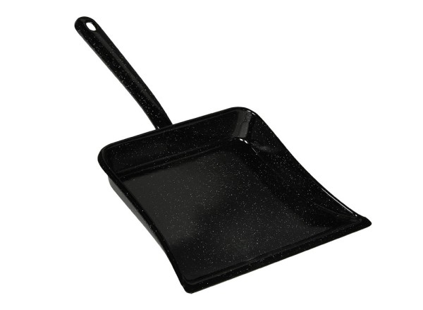Riess Kehrblech Emaille Staubschaufel Kehrschaufel Kaminschaufel Schwarz