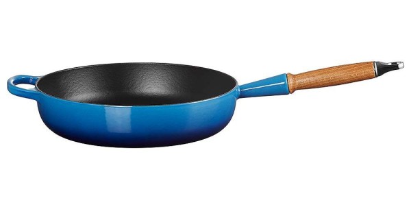 Le Creuset Sautepfanne Signature Gusseisen Holzgriff Azure Blau 28cm