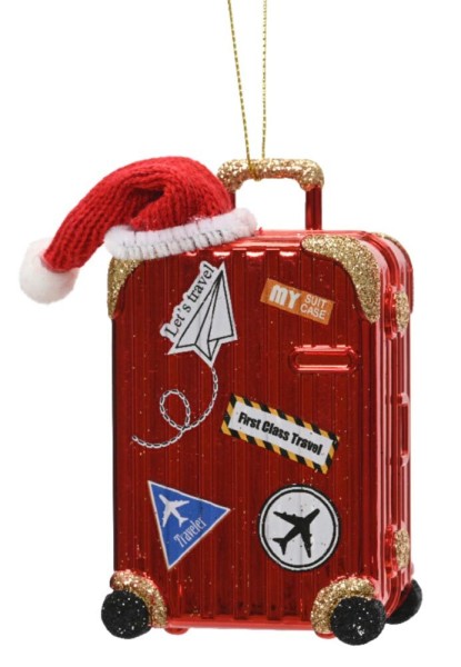 Christbaumschmuck Koffer Rot Christbaumanhänger Weihnachten Reisen