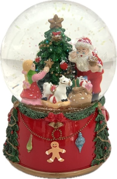 Schneekugel Spieluhr Weihnachtsmelodie Weihnachtsmann Vintage Stil Weihnachten