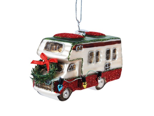 Christbaumschmuck Wohnmobil Camper Echtglas Christbaumanhänger Wohnwagen Camping