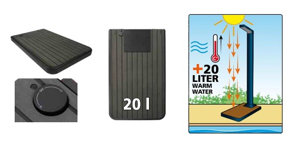 Ubbink Solaris 2 in 1 Bodenplatte Anthrazit für Solar Gartendusche SOLARIS