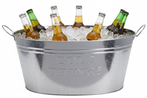 Getränkekühler Zinkwanne XL Cold Drinks Großer Sektkühler f Flaschen Gartenparty