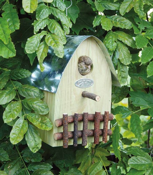 Vogelhaus Nistkasten Holz Natur Vogelfutterhaus 21cm