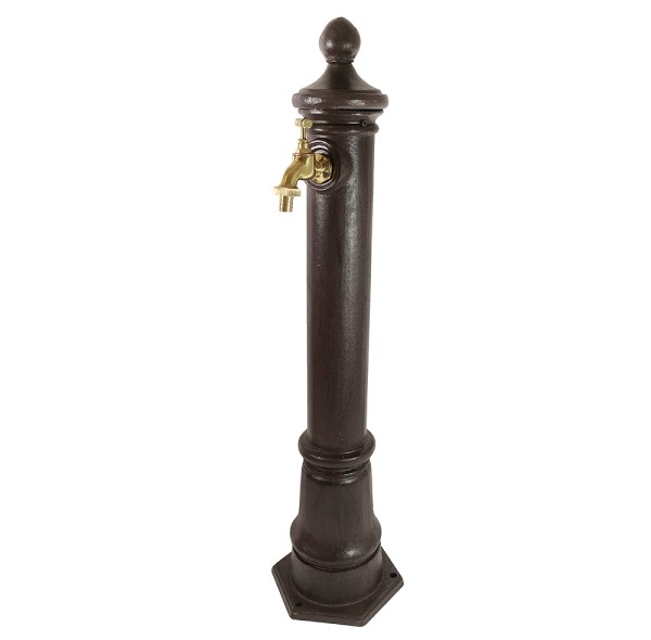 Wasserzapfsäule Wasserzapfstelle für Garten Standbrunnen Antik-Stil Braun 80cm