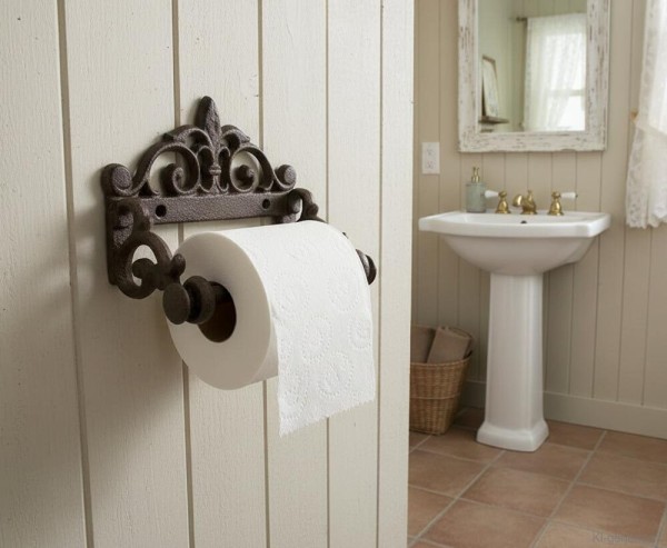Toilettenpapierhalter Lilie Nostalgie Gusseisen WC-Papierhalter Antik-Stil Braun