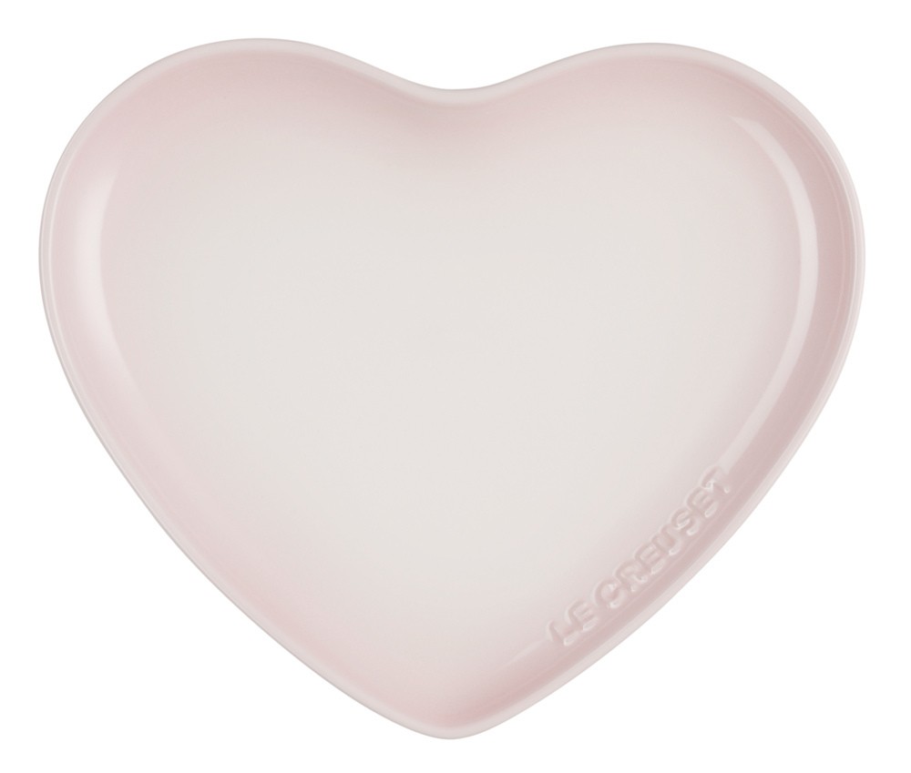 Le Creuset Teller Herzform Herzteller Steinzeug Shell Pink 23cm