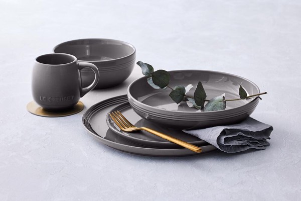 Le Creuset Speiseteller Coupe Steinzeug Flint Grau 27cm