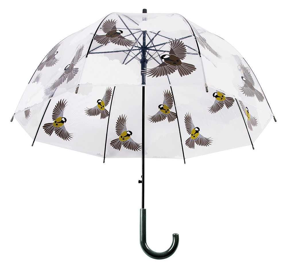 Regenschirm Vögel beidseitig Transparent Stockschirm Durchsichtig
