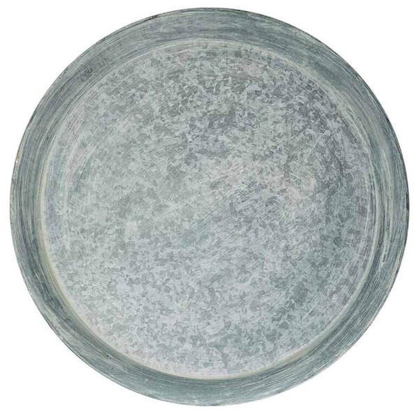 Tablett Rund Zink Vintage-Stil Zinktablett Dekotablett Zinkteller Landhaus