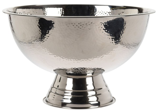Edler Sektkühler Schale Champagnerkühler Weinkühler Edelstahl Hammerschlag 40 cm