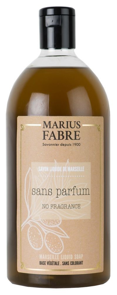Marius Fabre Flüssigseife Parfümfrei (Sans Parfum) mit Bio-Olivenöl – 1L