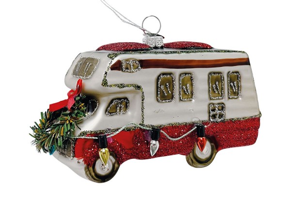 Christbaumschmuck Wohnmobil Camper Echtglas Christbaumanhänger Wohnwagen Camping