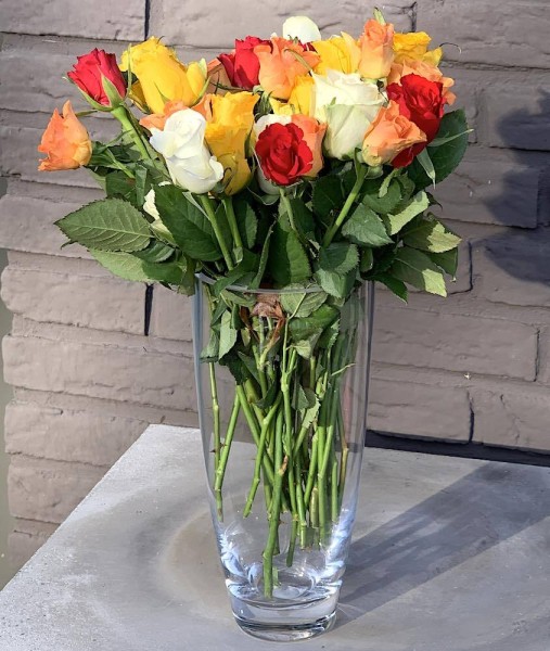 Leonardo Vase Glas Rund Klar 25 cm Eisboden Blumenvase