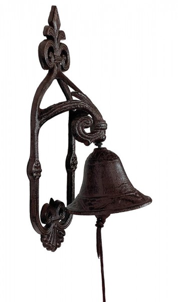 Türglocke Nostalgie Lilie Glocke Gusseisen Braun Antik-Stil Vintage