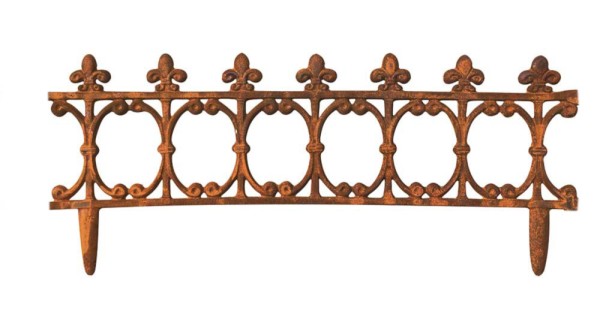 Beetzaun Metall Gusseisen Lilie Rost Beeteinfassung Antik-Stil Beetumrandung 83cm