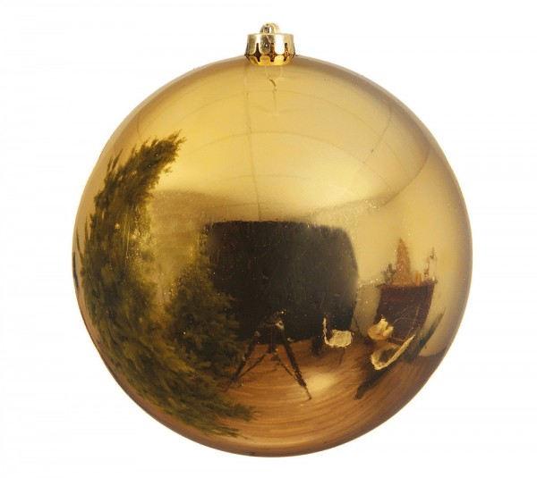 Große Christbaumkugel Gold Gänzend XXL Weihnachtskugel Bruchfest Wetterfest 25cm