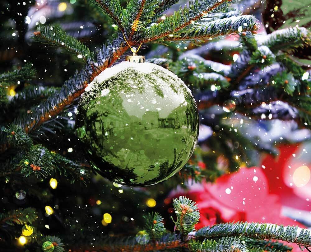 Große Christbaumkugel Dunkelgrün Glänzend Weihnachtskugel 20cm
