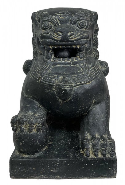 Chinesische Tempellöwen 2 Stück Wächterlöwen Statue Fu Hunde Steinlöwe Steinguss 40cm