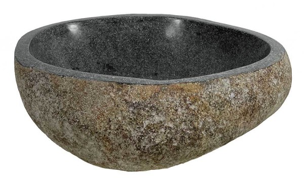 Waschbecken Naturstein Aufsatzwaschbecken Flussstein Handwaschbecken Oval