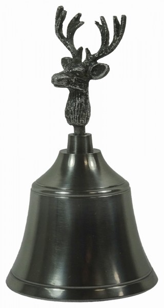 Handglocke Rentier Silber Tischglocke Hirsch Vintage Nikolaus Weihnachtsglocke