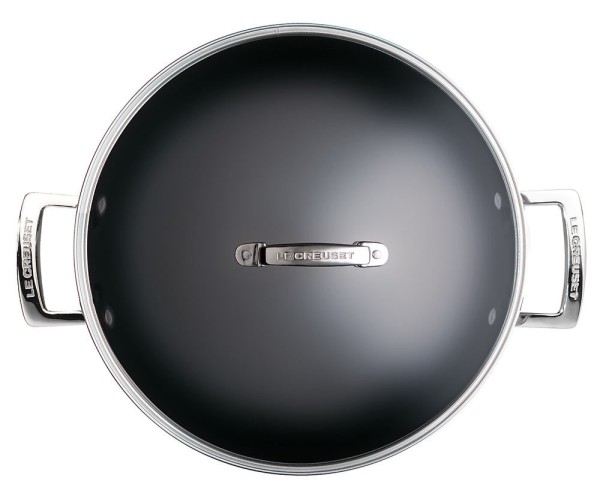 Le Creuset Wok Antihaft mit Deckel 3-Ply Edelstahl