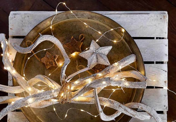 Lichterkette Micro LED Warmweiß Drahtlichterkette Timer Batteriebetrieb