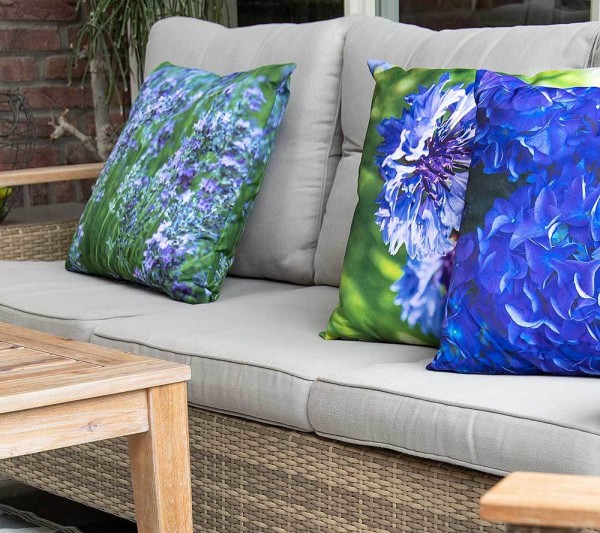 Outdoor Kissen Lavendel Lila Gartenkissen Provence Wasserabweisend