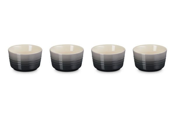 Le Creuset Förmchen 4er-Set Steinzeug Flint Grau 100ml