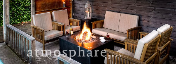Happy Cocooning Feuertisch quadratisch schwarz 600 x 600 mm