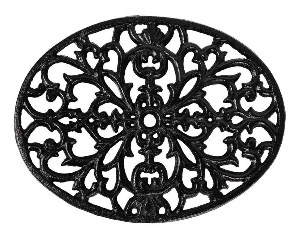 Topfuntersetzer Oval Untersetzer Vintage Gusseisen Schwarz Antik-Stil 24cm