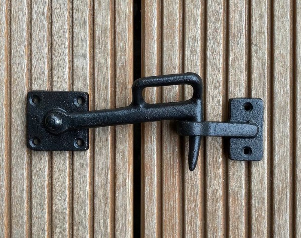 Sturmhaken Türhaken Gusseisen Antik-Stil Türschloß Schwarz 20cm