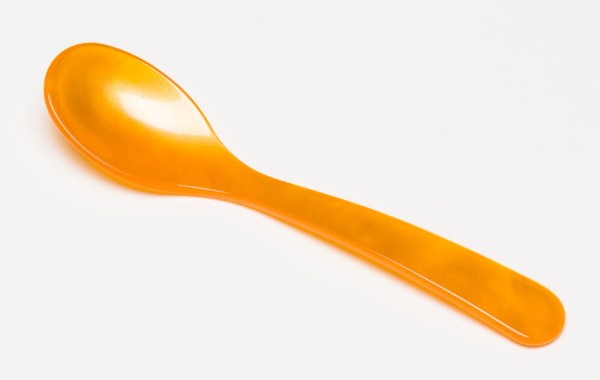 G.F. Heim Söhne Eierlöffel Acrylglas Perlmutt Optik Orange