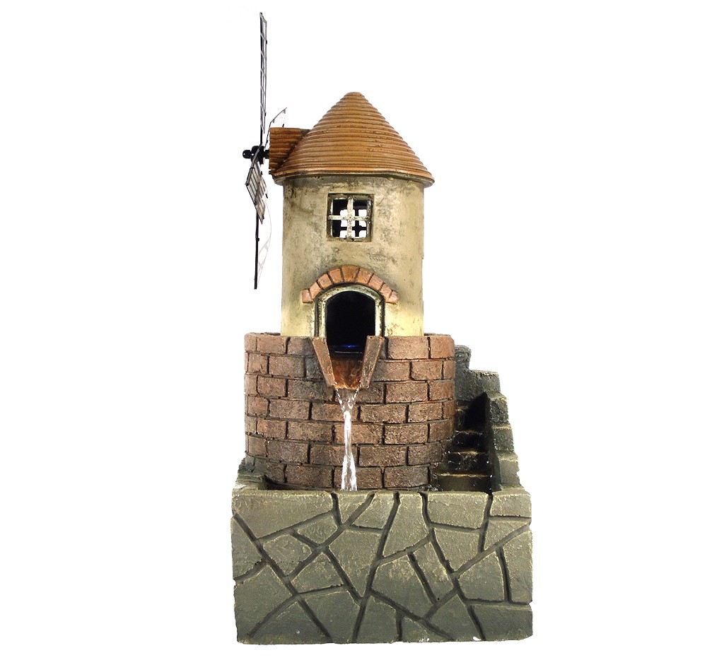 Ubbink Acqua Arte Windmühle French Mill I LED Beleuchtung & Wasserspiel 45cm