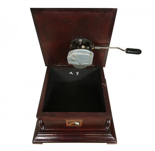 Grammophon Antik-Stil 4-Eckig Nostalgie Schellackplatten Trichter Grammofon