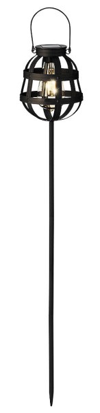 Solarleuchte Garten Balkon Vintage-Stil Schwarz mit Spieß und zum Aufhängen