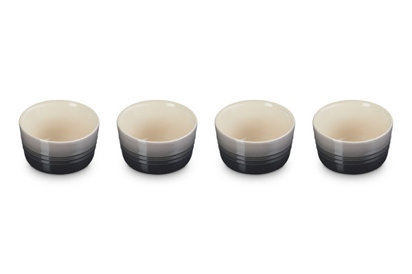 Le Creuset Förmchen 4er-Set Steinzeug Flint Grau 100ml