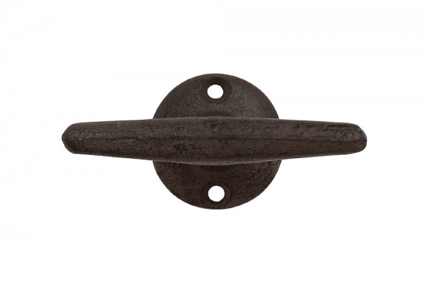 Belegklampe Festmacher Klampe Nostalgie Gusseisen Antik-Braun 8cm