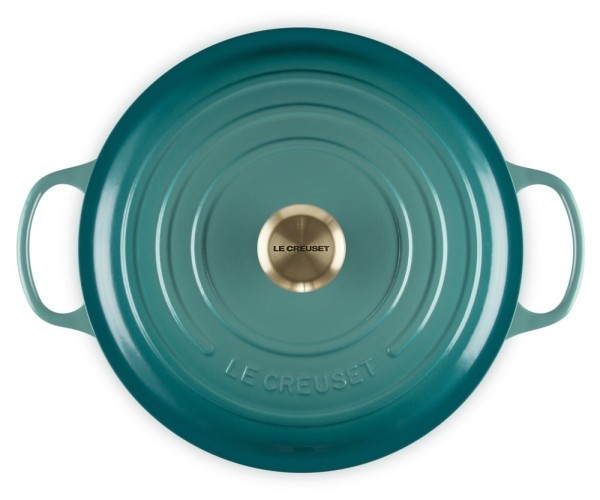 Le Creuset Bräter Signature Rund Gusseisen Bleu Riviera Blau